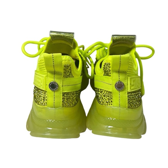 Steve Madden SM NY90 Y2K Neon Green With Rhinestones Sneakers Women Size 6.5 - Picture 2 of 11